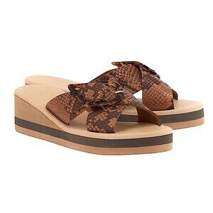 Ancient Greek Sandals Thais Rainbow Wedge Sandals in Python Tampa